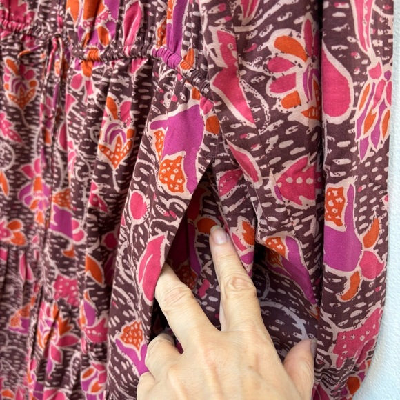 Summersalt Countryside Poplin Button Down Midi Dress Vineyard Blooms Pinot 2X - Picture 12 of 16